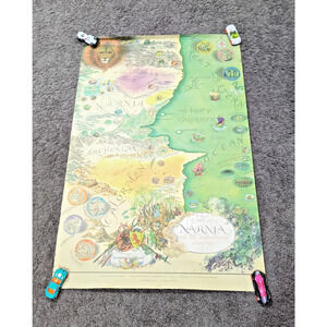 Vintage 1972 Pauline Baynes Poster Print NARNIA MAP CS Lewis 20"x30" Original